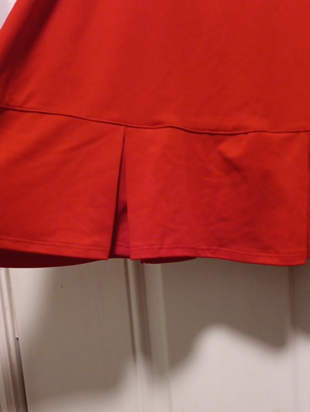 Red Ruffle Hem Mini Skort - Picture 2 of 2